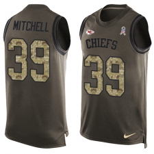 Men's Nike Kansas City Chiefs #39 Terrance Mitchell Limited Green Salute to Service Tank Top NFL Jersey