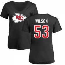 NFL Women's Nike Kansas City Chiefs #53 Ramik Wilson Black Name & Number Logo Slim Fit T-Shirt