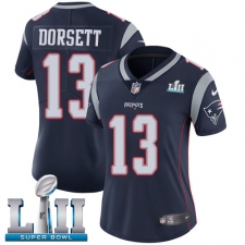Women's Nike New England Patriots #13 Phillip Dorsett Navy Blue Team Color Vapor Untouchable Limited Player Super Bowl LII NFL Jersey