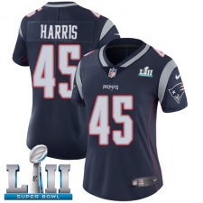 Women's Nike New England Patriots #45 David Harris Navy Blue Team Color Vapor Untouchable Limited Player Super Bowl LII NFL Jersey