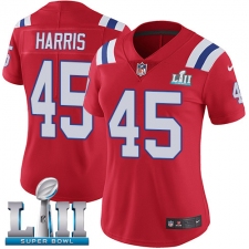 Women's Nike New England Patriots #45 David Harris Red Alternate Vapor Untouchable Limited Player Super Bowl LII NFL Jersey