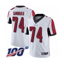 Men's Atlanta Falcons #74 Ty Sambrailo White Vapor Untouchable Limited Player 100th Season Football Jersey