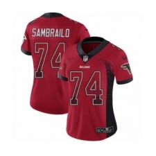 Women's Nike Atlanta Falcons #74 Ty Sambrailo Limited Red Rush Drift Fashion NFL Jersey