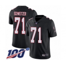 Men's Atlanta Falcons #71 Wes Schweitzer Black Alternate Vapor Untouchable Limited Player 100th Season Football Jersey