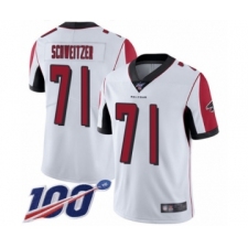 Men's Atlanta Falcons #71 Wes Schweitzer White Vapor Untouchable Limited Player 100th Season Football Jersey
