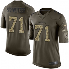 Men's Nike Atlanta Falcons #71 Wes Schweitzer Elite Green Salute to Service NFL Jersey