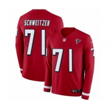 Men's Nike Atlanta Falcons #71 Wes Schweitzer Limited Red Therma Long Sleeve NFL Jersey