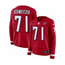 Women's Nike Atlanta Falcons #71 Wes Schweitzer Limited Red Therma Long Sleeve NFL Jersey