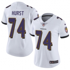 Women's Nike Baltimore Ravens #74 James Hurst White Vapor Untouchable Elite Player NFL Jersey