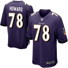 Men's Nike Baltimore Ravens #78 Austin Howard Game Purple Team Color NFL Jersey