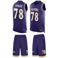 Men's Nike Baltimore Ravens #78 Austin Howard Limited Purple Tank Top Suit NFL Jersey