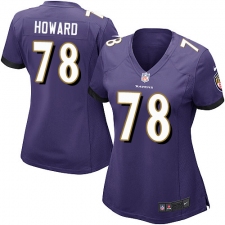 Women's Nike Baltimore Ravens #78 Austin Howard Game Purple Team Color NFL Jersey