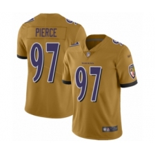 Men's Baltimore Ravens #97 Michael Pierce Limited Gold Inverted Legend Football Jersey