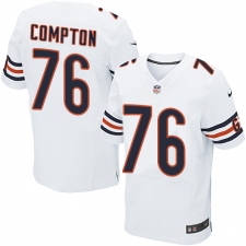Men's Nike Chicago Bears #76 Tom Compton Elite White NFL Jersey