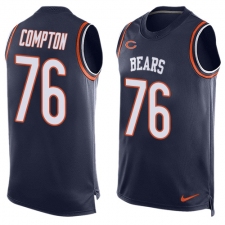 Men's Nike Chicago Bears #76 Tom Compton Limited Navy Blue Player Name & Number Tank Top NFL Jersey
