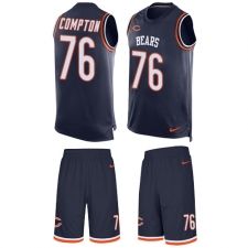 Men's Nike Chicago Bears #76 Tom Compton Limited Navy Blue Tank Top Suit NFL Jersey