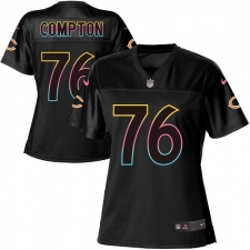 Women's Nike Chicago Bears #76 Tom Compton Game Black Fashion NFL Jersey
