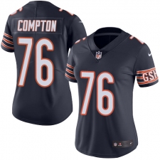 Women's Nike Chicago Bears #76 Tom Compton Navy Blue Team Color Vapor Untouchable Elite Player NFL Jersey