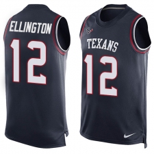 Men's Nike Houston Texans #12 Bruce Ellington Limited Navy Blue Player Name & Number Tank Top NFL Jersey