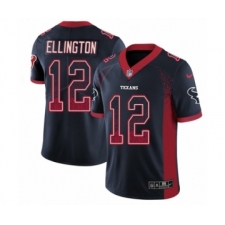 Men's Nike Houston Texans #12 Bruce Ellington Limited Navy Blue Rush Drift Fashion NFL Jersey