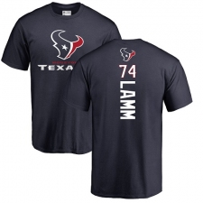 NFL Nike Houston Texans #74 Kendall Lamm Navy Blue Backer T-Shirt