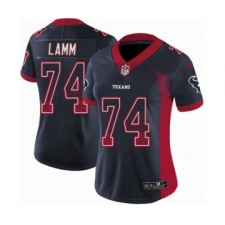 Women's Nike Houston Texans #74 Kendall Lamm Limited Navy Blue Rush Drift Fashion NFL Jersey