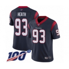 Men's Houston Texans #93 Joel Heath Navy Blue Team Color Vapor Untouchable Limited Player 100th Season Football Jersey