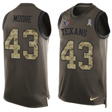 Men's Nike Houston Texans #43 Corey Moore Limited Green Salute to Service Tank Top NFL Jersey