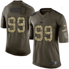 Men's Nike Indianapolis Colts #99 Al Woods Elite Green Salute to Service NFL Jersey