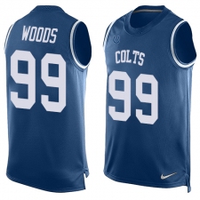 Men's Nike Indianapolis Colts #99 Al Woods Limited Royal Blue Player Name & Number Tank Top NFL Jersey