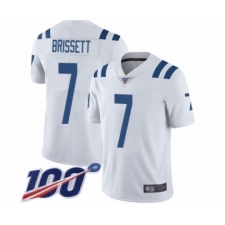 Men's Indianapolis Colts #7 Jacoby Brissett White Vapor Untouchable Limited Player 100th Season Football Jersey