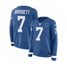 Women's Nike Indianapolis Colts #7 Jacoby Brissett Limited Blue Therma Long Sleeve NFL Jersey