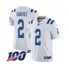 Men's Indianapolis Colts #2 Rigoberto Sanchez White Vapor Untouchable Limited Player 100th Season Football Jersey