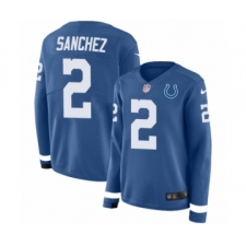 Women's Nike Indianapolis Colts #2 Rigoberto Sanchez Limited Blue Therma Long Sleeve NFL Jersey