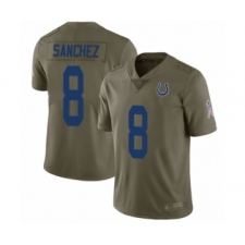 Youth Indianapolis Colts #8 Rigoberto Sanchez Limited Olive 2017 Salute to Service Football Jersey