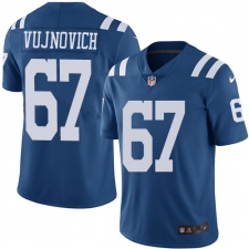 Men's Nike Indianapolis Colts #67 Jeremy Vujnovich Elite Royal Blue Rush Vapor Untouchable NFL Jersey
