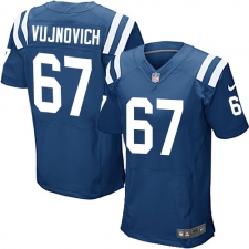 Men's Nike Indianapolis Colts #67 Jeremy Vujnovich Elite Royal Blue Team Color NFL Jersey