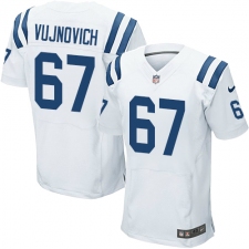 Men's Nike Indianapolis Colts #67 Jeremy Vujnovich Elite White NFL Jersey
