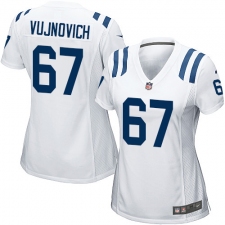 Women's Nike Indianapolis Colts #67 Jeremy Vujnovich Game White NFL Jersey
