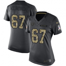 Women's Nike Indianapolis Colts #67 Jeremy Vujnovich Limited Black 2016 Salute to Service NFL Jersey
