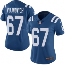 Women's Nike Indianapolis Colts #67 Jeremy Vujnovich Royal Blue Team Color Vapor Untouchable Elite Player NFL Jersey
