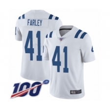 Men's Indianapolis Colts #41 Matthias Farley White Vapor Untouchable Limited Player 100th Season Football Jersey