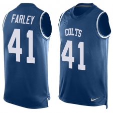 Men's Nike Indianapolis Colts #41 Matthias Farley Limited Royal Blue Player Name & Number Tank Top NFL Jersey