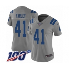 Women's Indianapolis Colts #41 Matthias Farley Limited Gray Inverted Legend 100th Season Football Jersey