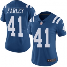 Women's Nike Indianapolis Colts #41 Matthias Farley Limited Royal Blue Rush Vapor Untouchable NFL Jersey