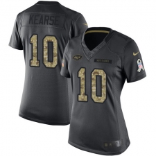 Women's Nike New York Jets #10 Jermaine Kearse Limited Black 2016 Salute to Service NFL Jersey