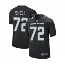 Men's New York Jets #72 Brandon Shell Game Black Alternate Football Jersey