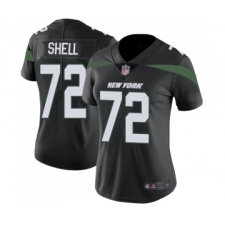 Women's New York Jets #72 Brandon Shell Black Alternate Vapor Untouchable Limited Player Football Jersey