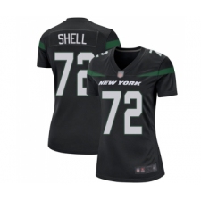 Women's New York Jets #72 Brandon Shell Game Black Alternate Football Jersey