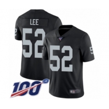 Men's Oakland Raiders #52 Marquel Lee Black Team Color Vapor Untouchable Limited Player 100th Season Football Jersey